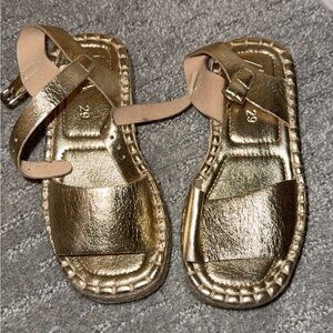 Zara Metallic Gold Kids Sandals
